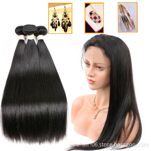 Wholesale raw indian hair silky straight wave hair bundles with lace frontals bundle hair vendors